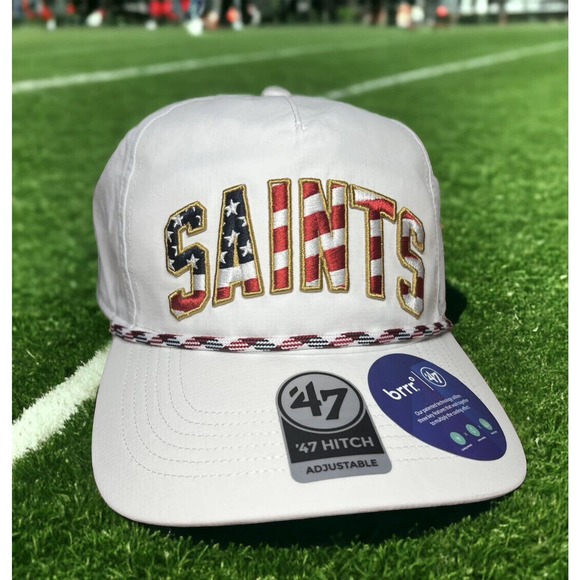 New Orleans Saints ‘47 Brand Hitch White Flag Flutter Rope Brrr Hat Cap OSFA New - Picture 5 of 11